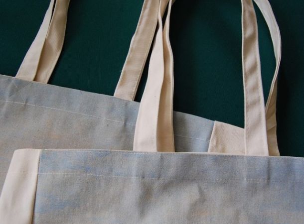 Cotton Bag With Cross Stitched Handle - Cotton Barons